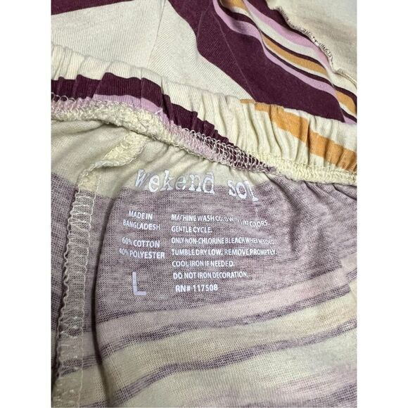 Weekend Soul Women’s Large Los Angeles 2-Piece Pajama Lounge Set Striped - Picture 8 of 8